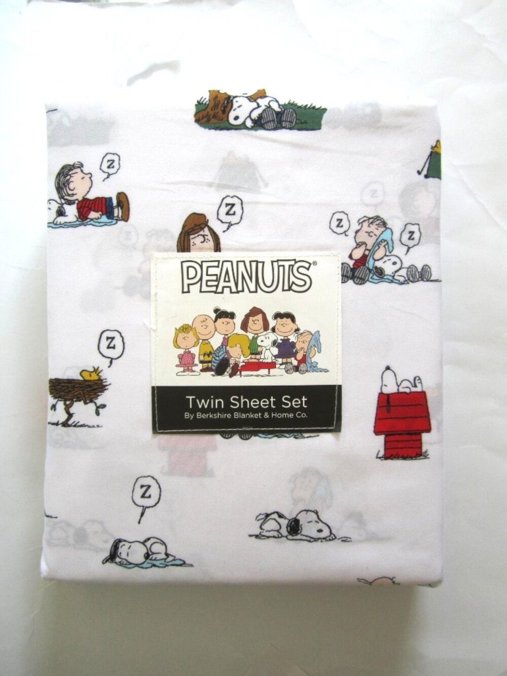 Snoopy Woodstock Peanuts Sleeping Berkshire Twin Sheet Set - Picture 2 of 10